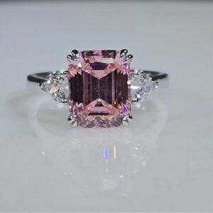 Elegant Pink and Silver Ring